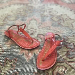 Sam Edelman Orange Gigi Thong Sandal, 6.5